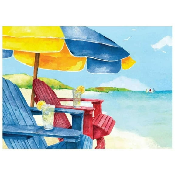 Beach Decor Wall Art "Beach Watercolor" - Vacation House Print - Direct Print to PVC