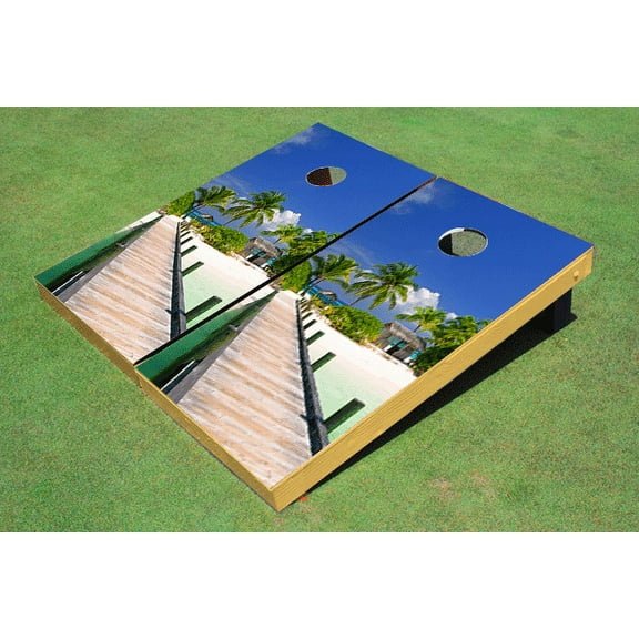 Beach Dock #2 Themed Cornhole Boards Bag Toss Set