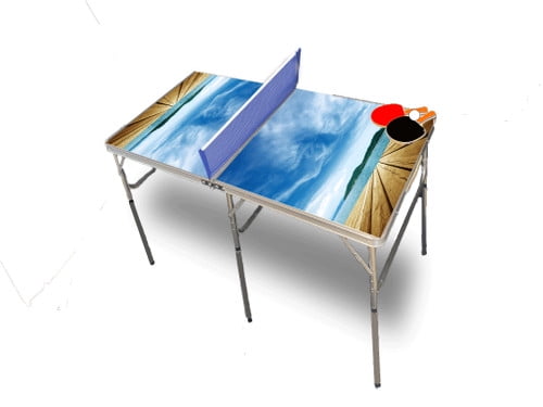 Beach Dock 3 Portable Table Tennis Ping Pong Folding Table w/Accessories
