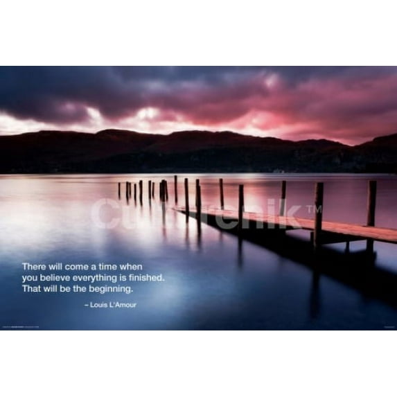 Beach Dock Beginning Quote Poster (36 X 24)