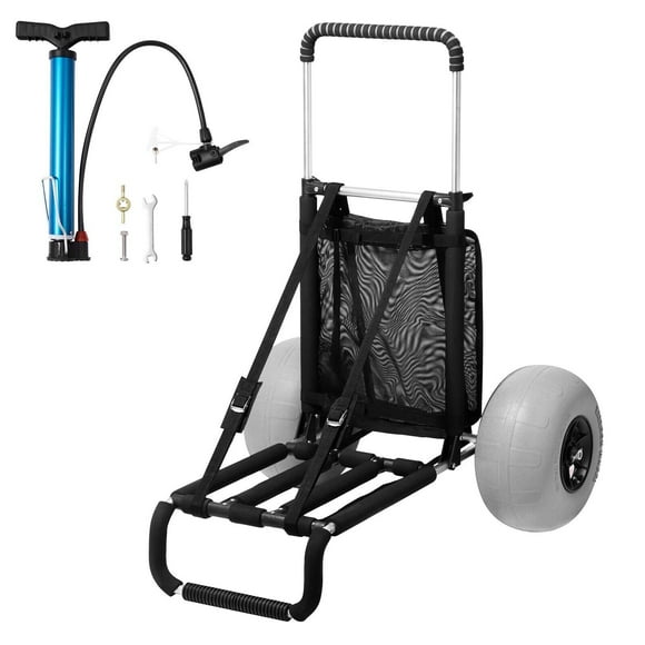 Beach Dolly Wagon Beach Cart w/12" Balloon Wheels for Sand Beach Gardening