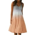 Beach Dresses for Women Casual Summer, Women's Tie Dye Pleated Swing Dress Casual Loose Tank