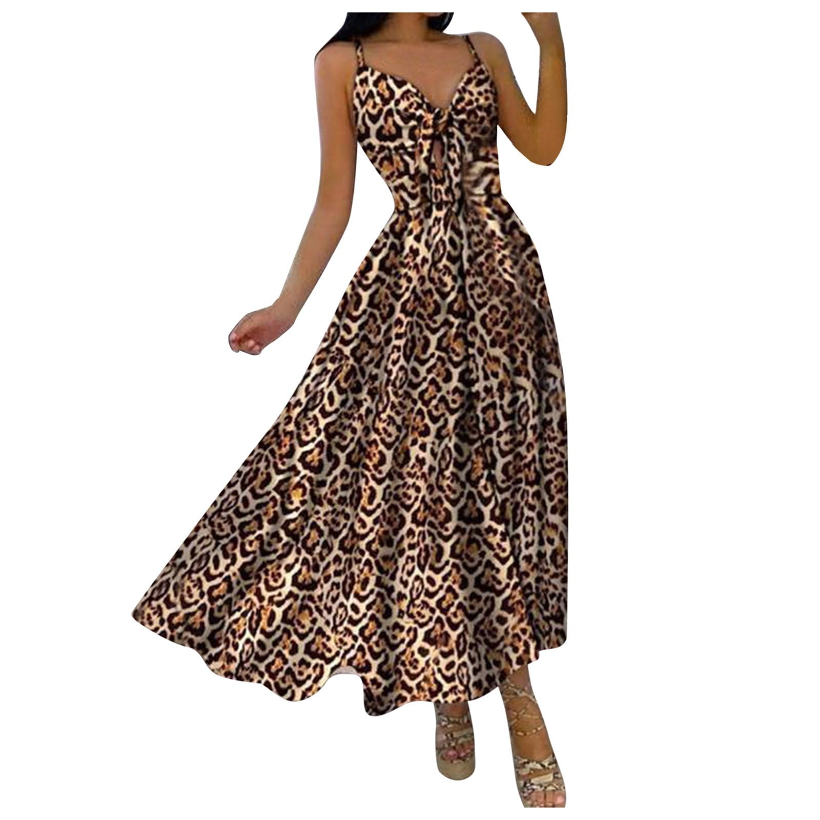 Beach Dresses for Women Casual Summer, Women's Tie Front V Neck Cami ...