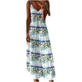thumbnail image 1 of Beach Dresses for Women Casual Summer, Ladies Spaghetti Strap Beach Dress V-Neck Loose Seaside Vacation Beach Cami Maxi Dresses Summer Long Dress, 1 of 4