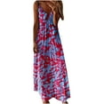thumbnail image 1 of Womens Dresses Vacation, Ladies Spaghetti Strap Beach Dress V-Neck Loose Seaside Vacation Beach Cami Maxi Dresses Summer Long Dress, 1 of 4