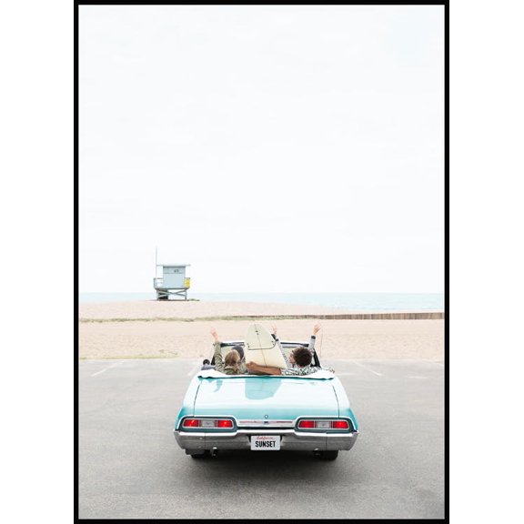 Beach Drive Poster Wall Art, Modern Wall Decor For Living Room Bedroom, 16x24 UNFRAMED