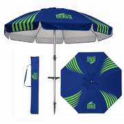 Beach Dudes 8FT Beach Umbrella, Upf 50+, Double Vent, Wind Mitigation System, Integrated Anchor, Marine Blue