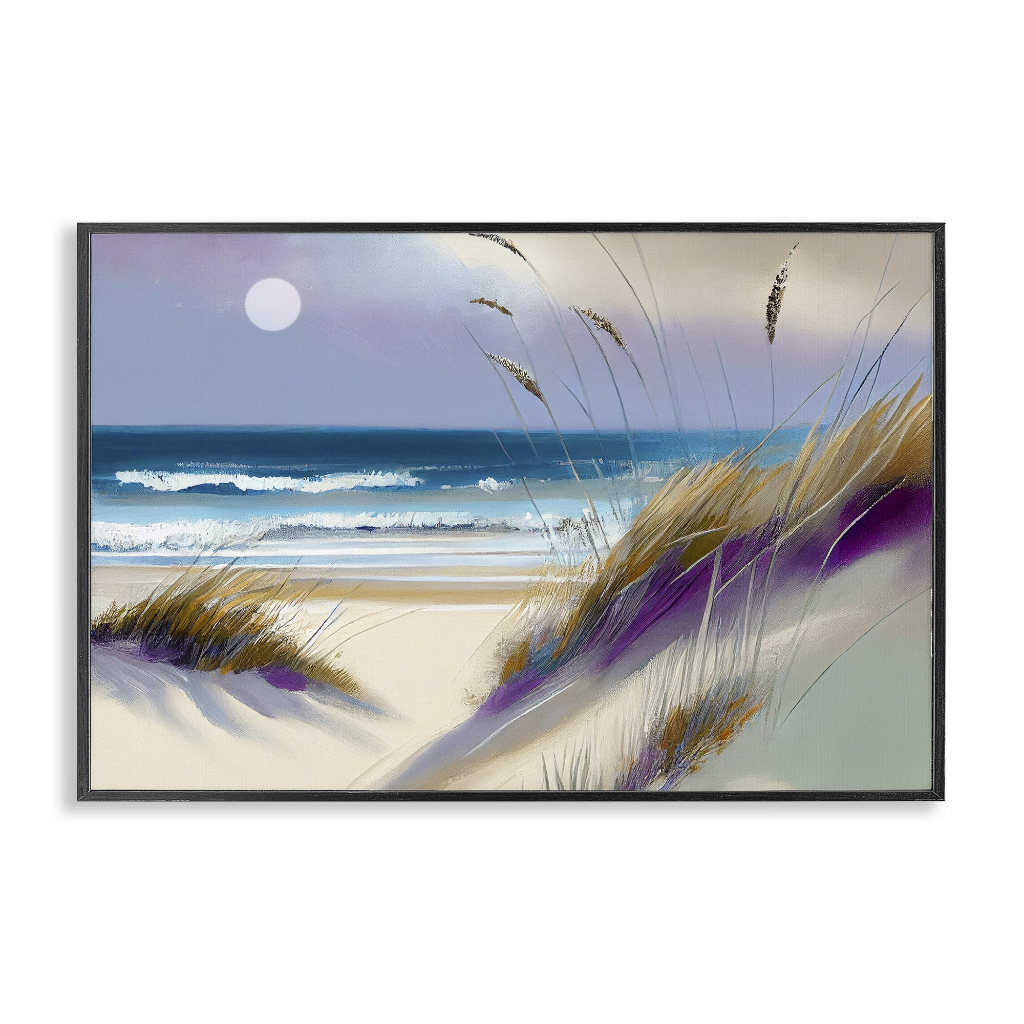 Beach Dunes Serenity Black Framed Giclee Art, design by Sasha