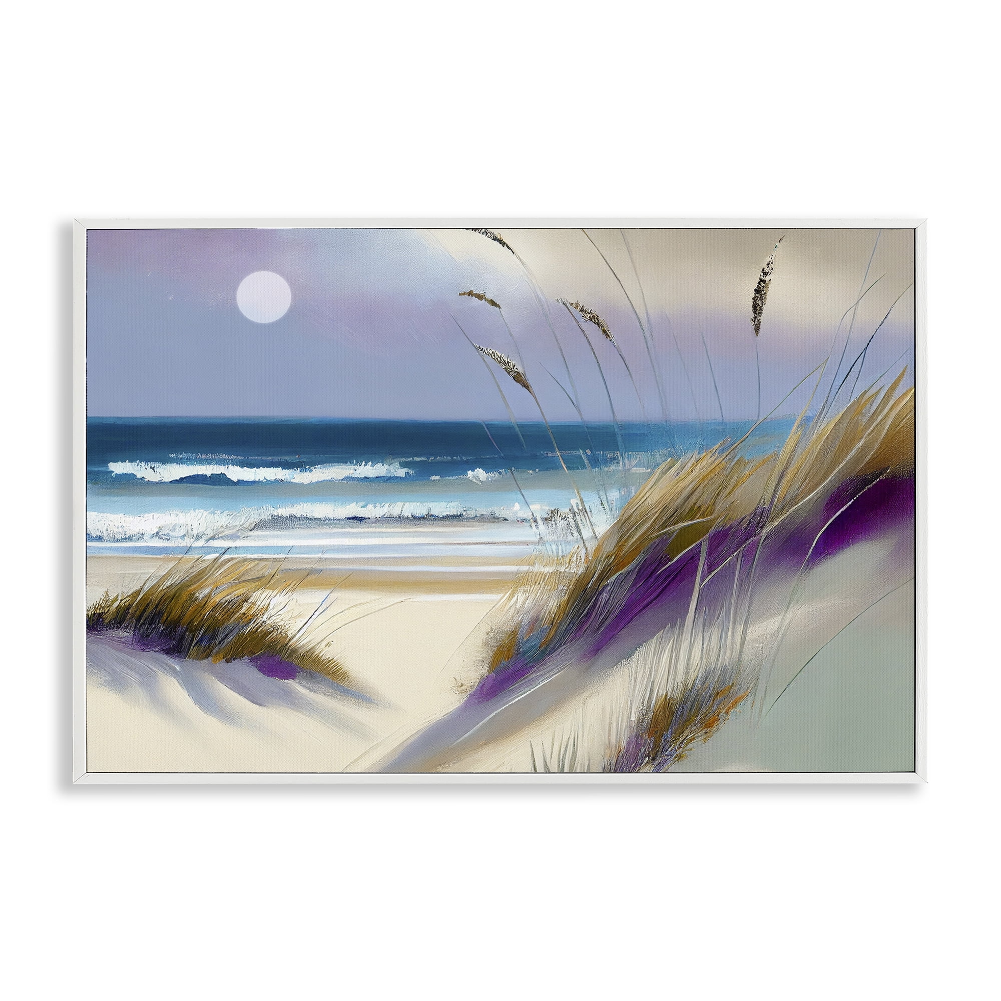 Beach Dunes Serenity White Framed Giclee Art, design by Sasha