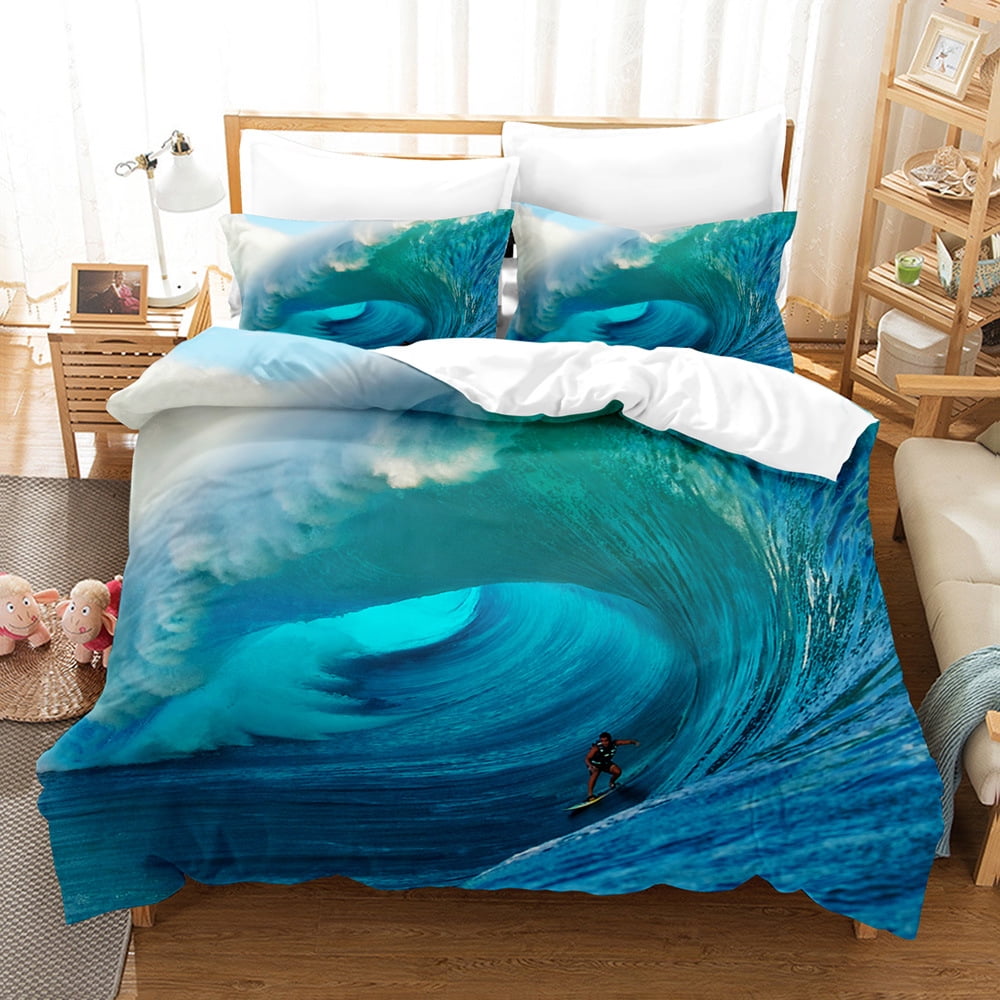 Beach Duvet Cover Queen Ocean Bedding Kids Girls Boys Hawaiian Sea