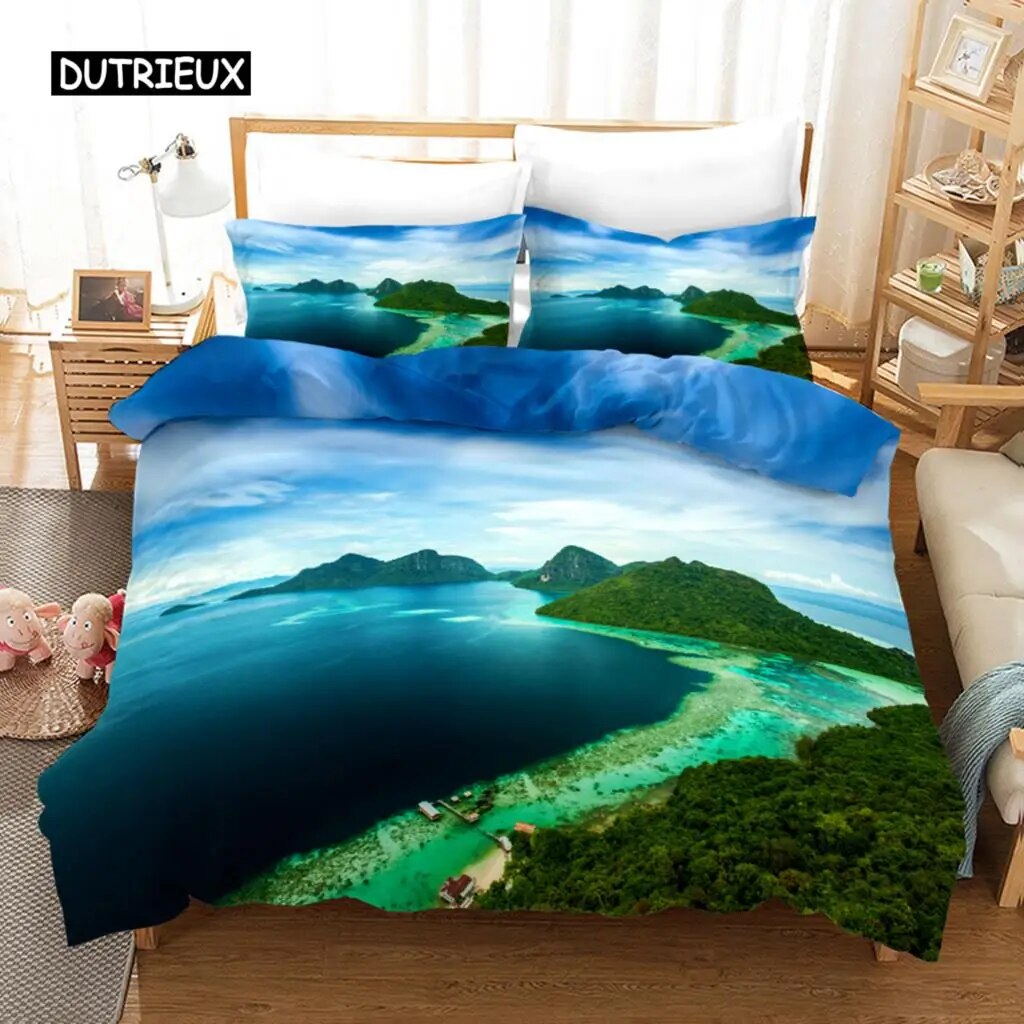 Beach Duvet Cover Set Summer Beach r Hawaiian Vaion Style Bedding Set