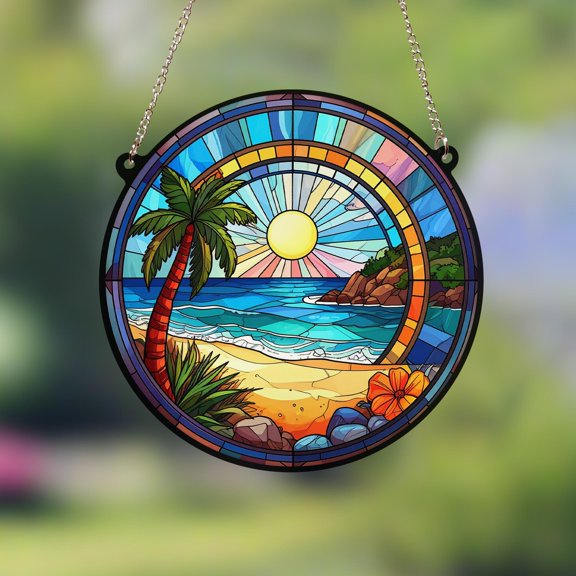Beach Effect Acrylic Suncatcher Window Hanging Home Decor