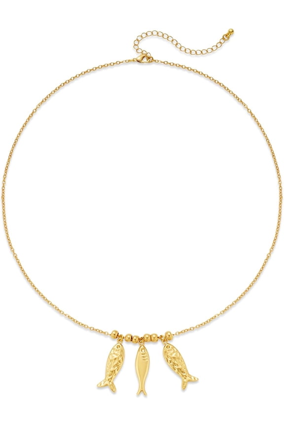 Beach Fish Necklaces for Women - Boho Gold Fish Pendant Necklace, Summer Waterproof Ocean Beach Jewelry for Women | Summer Gifts