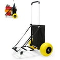 thumbnail image 1 of Beach Fishing Cart, 13” Big Balloon Wheels w/Flat-Free Solid PU Tires for Sands, 165LBS Loading Folding Sand Cart & 33.1" to 51.6" Adjustable Height, Beach Buggy Cart w/Storage Bag, No Rust, 1 of 8