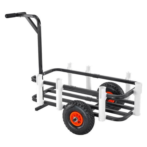 Beach Fishing Cart 200lbs, Fishing Wagon with 11 Wheels, Heavy Duty Steel Pier Cart with Rod Holders for Sand, Picnic, Outdoor Gear Transport