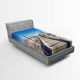 thumbnail image 1 of Ambesonne Beach Fitted Sheet, Mediterranean Heaven, Twin XL Size, Cream Blue, 1 of 2