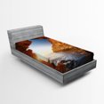 thumbnail image 1 of Ambesonne Ocean Fitted Sheet, Sunset Pacific Paradise, Twin Size, Cream Blue, 1 of 2