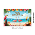 thumbnail image 1 of Beach Flamingo Banner Tropical Aloha Birthday Island Party Decor for Luau Celebration Summer Vacation Photo Booth, 1 of 7