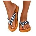 thumbnail image 1 of Beach Flip Flops for Women 2025 Summer Casual Stripe Memory Foam Platform Thongs Slip on Slippers Sandals, 1 of 8