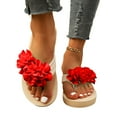 thumbnail image 1 of Beach Flower Flip Flop Dressy Sandals for Women 2025 Boho Summer Floral Dress Slides Platform Slip on Sandals, 1 of 6