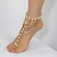 thumbnail image 1 of Beach Foot Ornaments Fashion Luxury Multi-layer Diamond Claw Chain Pearl Tassel, 1 of 2