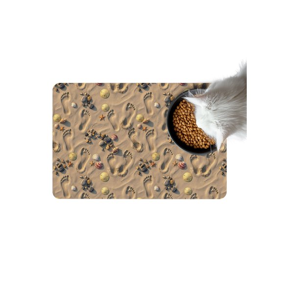 Beach Footprint Doormat Non Slip Diatomaceous Earth Door Mat Absorbent Quick Dry Soft Washable Entrance Rug for Bathroom Laundry Room 24"x36"