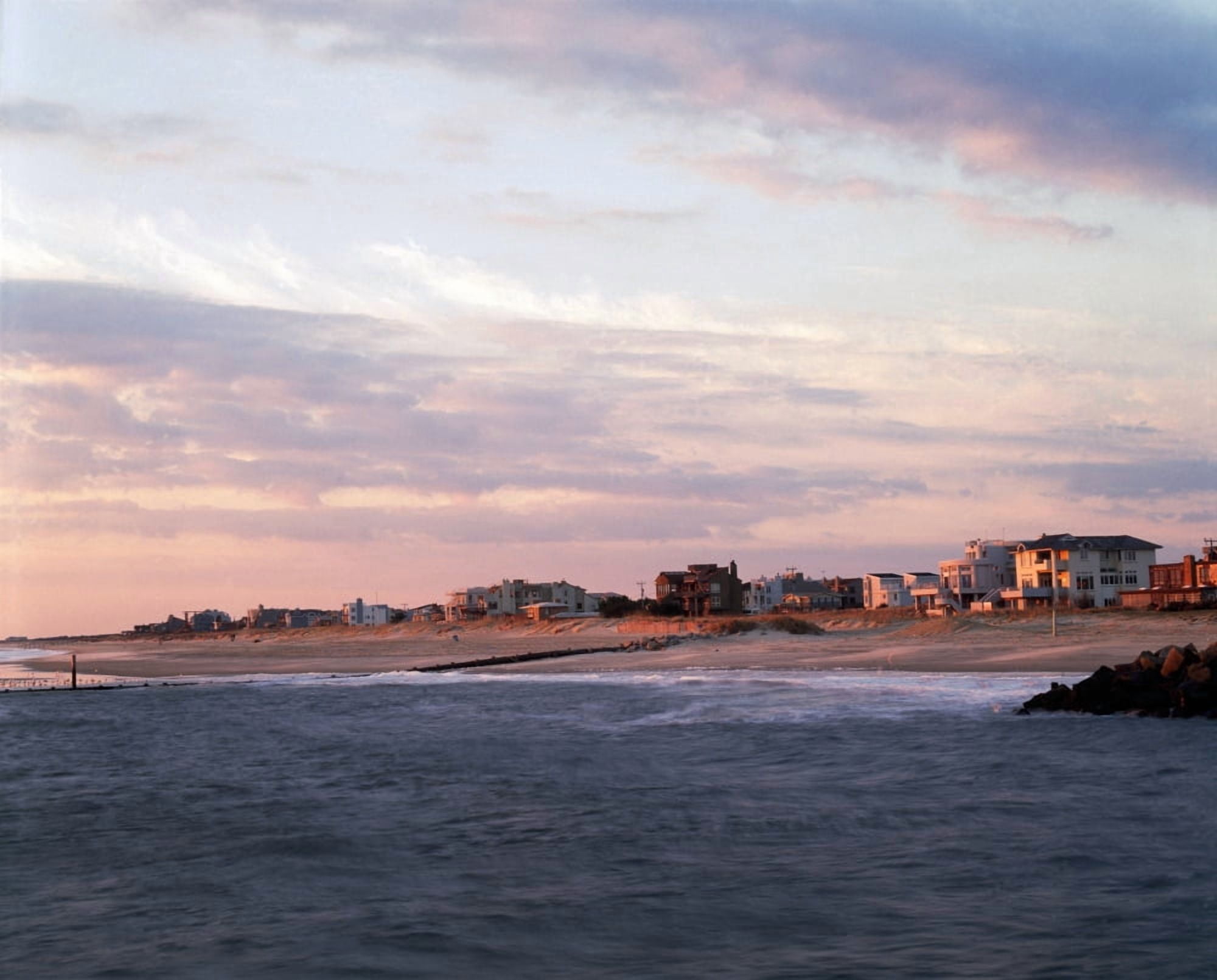 Beach Front Homes Virginia Beach VA Canvas Art - Panoramic Images (28 x 22)