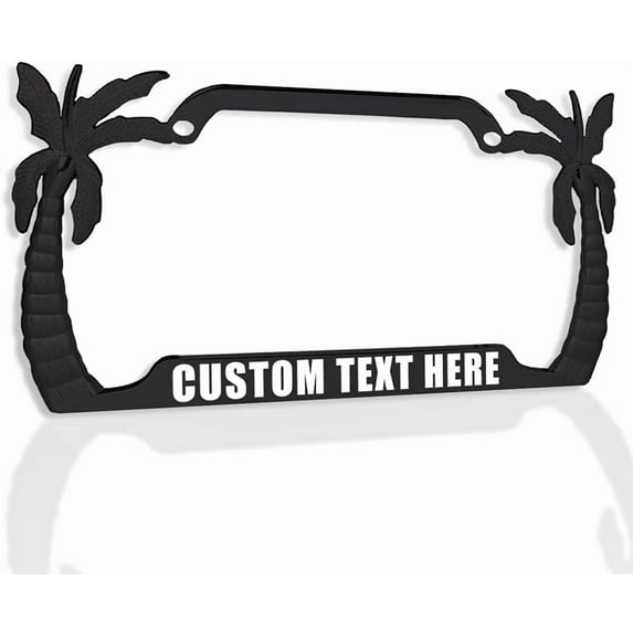 Beach Girl Palm Tree Design Metal License Plate Frame/Car Accessories Car Tag Holder Cover (Custom Frame)