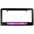 thumbnail image 1 of Beach Girl Pink, Island Palm Trees License Plate Tag Frame, Multiple Colors, 1 of 1