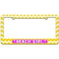 thumbnail image 1 of Beach Girl Pink, Island Palm Trees License Plate Tag Frame, Multiple Colors, 1 of 1