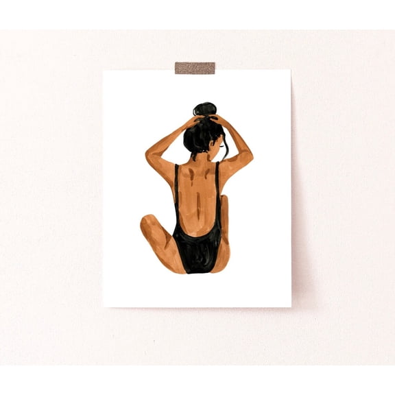 Beach Girl Poster Summer Fashion Illustration (Matte Finish, Various Sizes) Poster Art Print Home Decor, Unframed Poster Size 24x36 F03.1.20l556