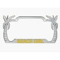 thumbnail image 1 of Beach Girl Style Palm Tree Heavy Duty Metal License Plate Frame Auto License Plate Frame/Car Accessories (Chrome/Yellow), 1 of 6