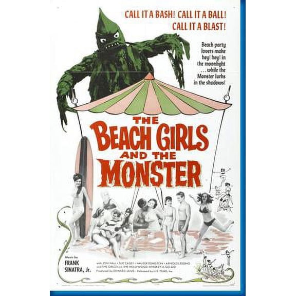 Beach Girls And The Monster Movie Poster Entertainment Decor Art Poster 24x36 Unframed, Age: Adults, Rectangle Best Posters