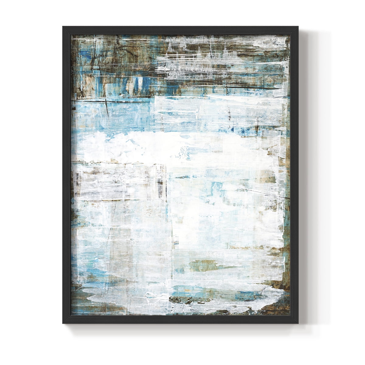 Beach Glass Framed Print in Black Solid Wood Framed Print No Nail Hanging