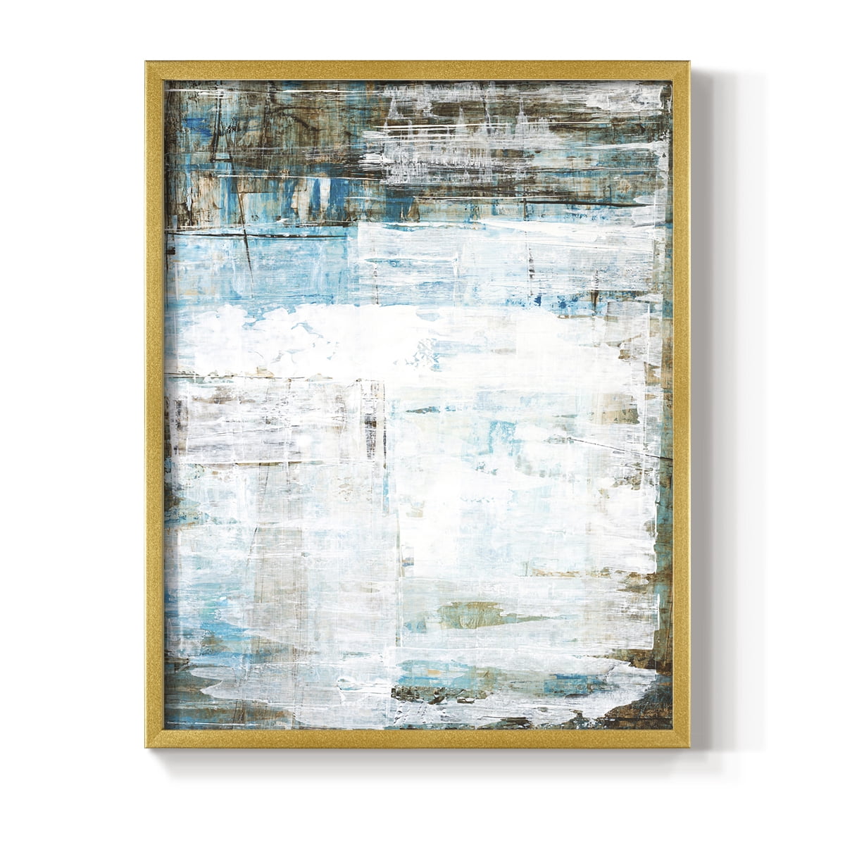 Beach Glass Framed Print in Gold Solid Wood Framed Print No Nail Hanging