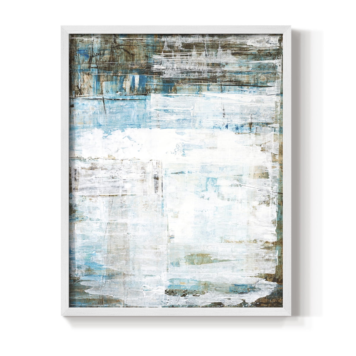 Beach Glass Framed Print in White Solid Wood Framed Print No Nail Hanging