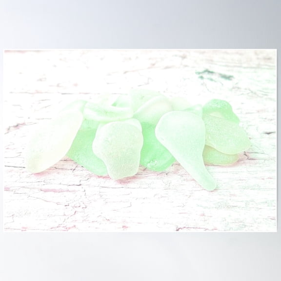 Beach Glass Pale Mint Green Sea Glass Sea Foam Colors And Hint Of Pale Pink - Photo 1 Of 8 Poster Wall Art, Modern Wall Decor For Living Room Bedroom, 8x12 UNFRAMED