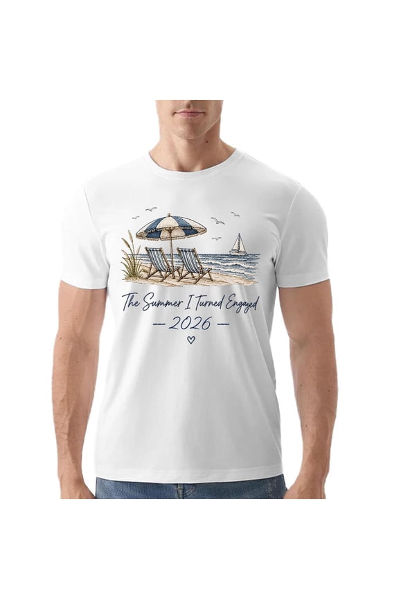 Beach Graphic T-Shirt for Men and Women, Summer Vacation Short Sleeve Tee, Watercolor Tiki Bar and Lighthouse Scene Design, Soft Cotton Casual Top for Holiday Travel