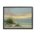 thumbnail image 1 of Beach Grass Vivid Sunset Coastal Painting Black Framed Art Print Wall Art, 1 of 7