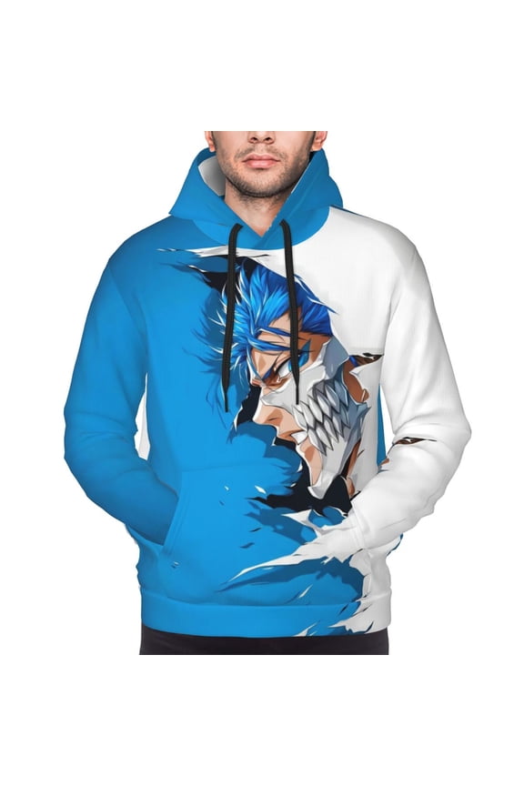 Beach Grimmjow Hoodies For Men Hoodie Pullover Long Sleeve Hooded Sweatshirt With Pockets