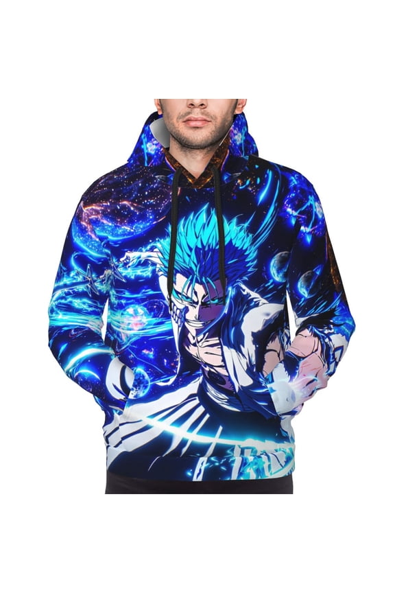 Beach Grimmjow Hoodies For Men Hoodie Pullover Long Sleeve Hooded Sweatshirt With Pockets
