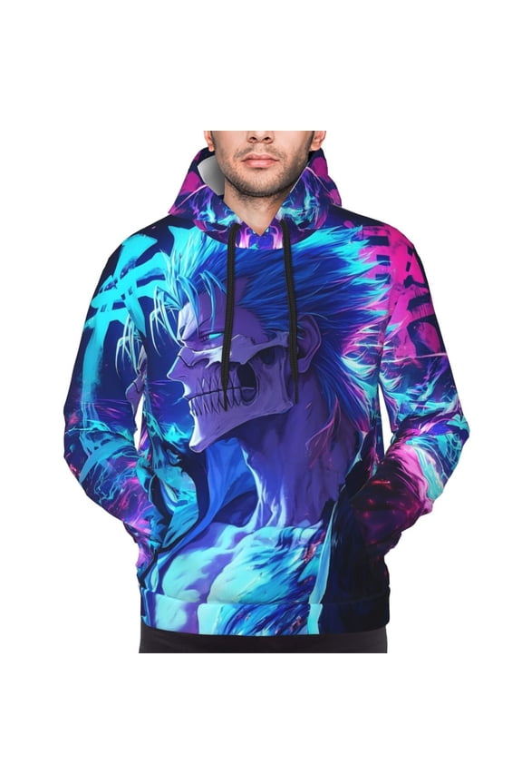 Beach Grimmjow Hoodies For Men Hoodie Pullover Long Sleeve Hooded Sweatshirt With Pockets