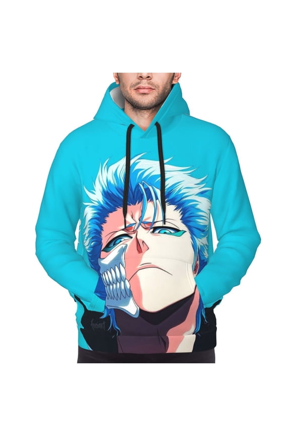 Beach Grimmjow Hoodies For Men Hoodie Pullover Long Sleeve Hooded Sweatshirt With Pockets