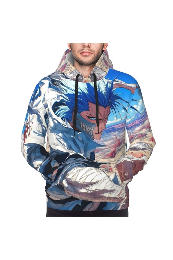 Beach Grimmjow Hoodies For Men Hoodie Pullover Long Sleeve Hooded Sweatshirt With Pockets