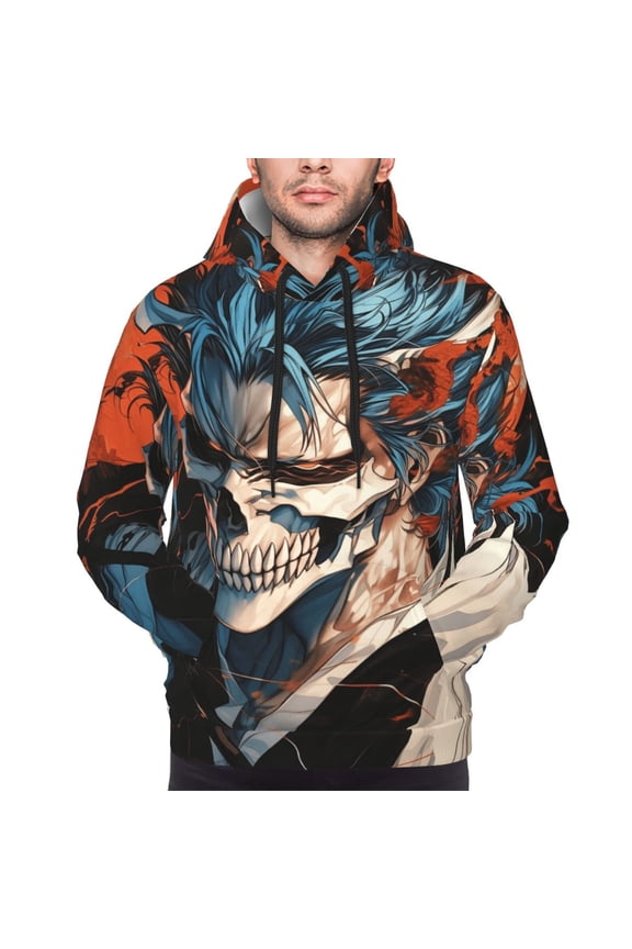 Beach Grimmjow Hoodies For Men Hoodie Pullover Long Sleeve Hooded Sweatshirt With Pockets