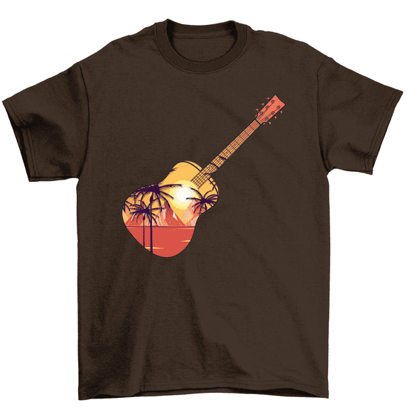 Beach Guitar T-Shirt Nature Guitar Musician Tee Men Women