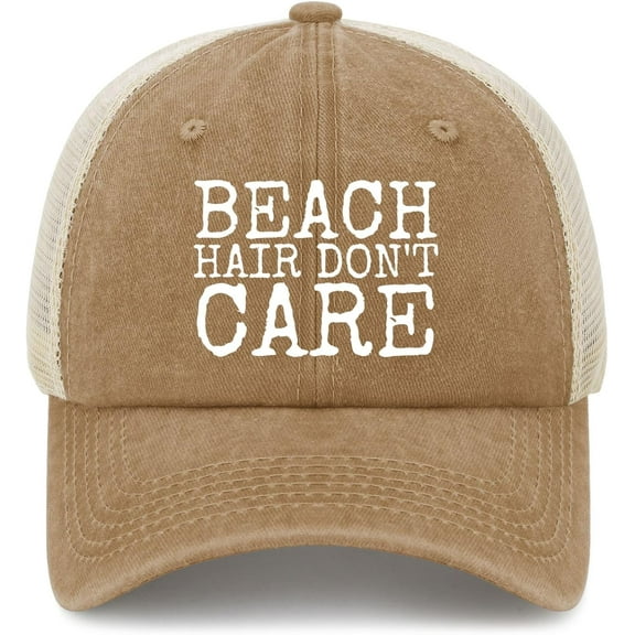 Beach Hair Don't Care Hat Funny Trucker Hats Men Baseball Hats Gifts