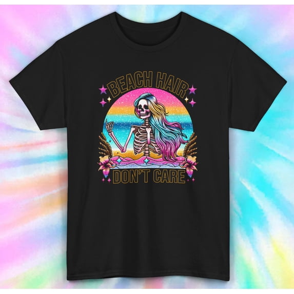 Beach Hair Don't Care | Skeleton Summer Tee | S-5XL