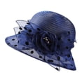 thumbnail image 1 of Beach Hat , Beach Wear for Women , Beach Gifts Elegant Sheer Polka Dot Flower Bucket Sun Hat For Women Spring Summer Outdoor Breathable Wide Brim Sun Cap, 1 of 4