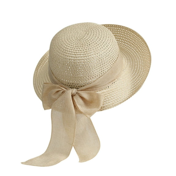 Beach Hat for Women Wide Brim Sun Straw Hats Womens UPF 50+ UV Protection Foldable Summer Sun Hats